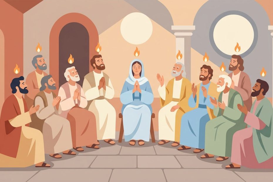 Pfingsten und Heiliger Geist - Illustration prière catholique